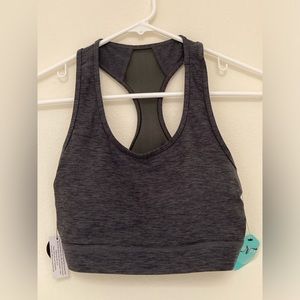 LuLaRoe Rise Invincible Sports Bra - dark heather grey, sz S.